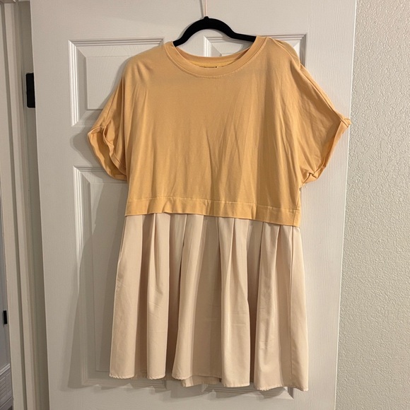 Source Unknown Dresses & Skirts - Stylish Two-Tone Kids Dress in Yellow and Cream